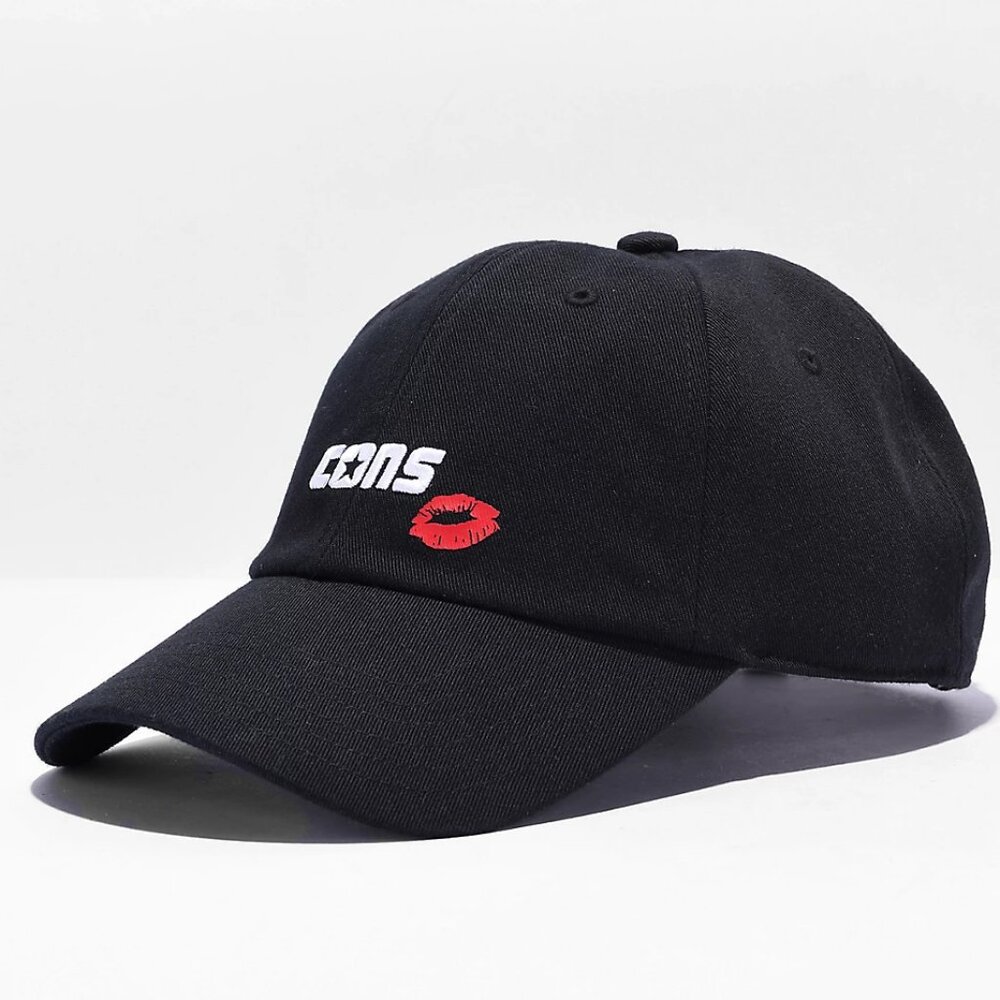 NWT Converse Lips Valentine's Day Kiss Black Strapback Hat